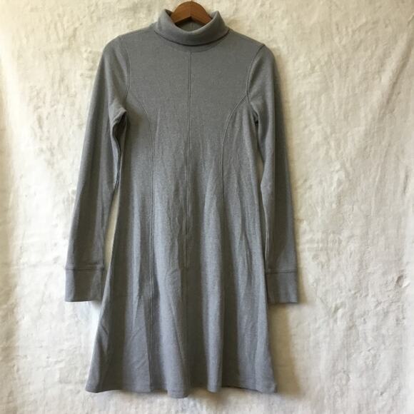 UpWest Gray Cozy Rib Long Sleeve Turtleneck Dress - Picture 2 of 12
